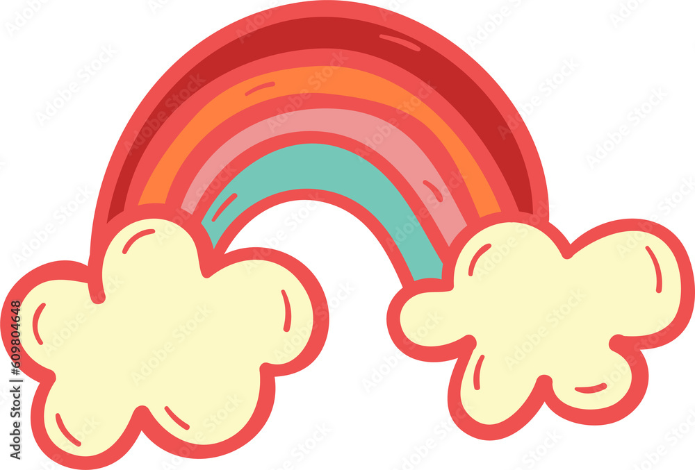 Rainbow hand drawn filled outline style Rainbow hand drawn filled outline style