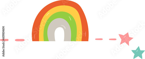 Rainbow cute hand drawn flat style