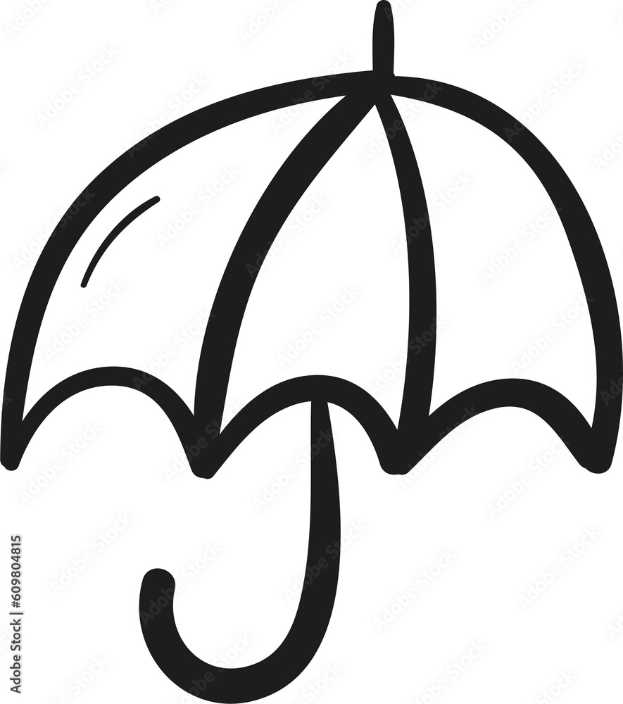 Umbrella hand drawn outline style Umbrella hand drawn outline style