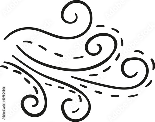 Wind hand drawn outline style