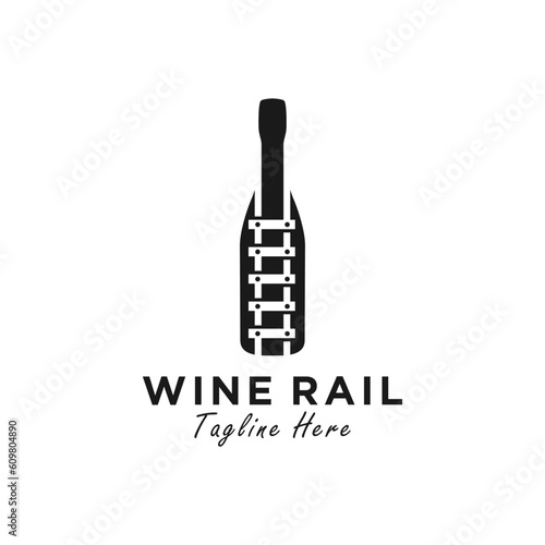 wine train rail vector illustration logo
