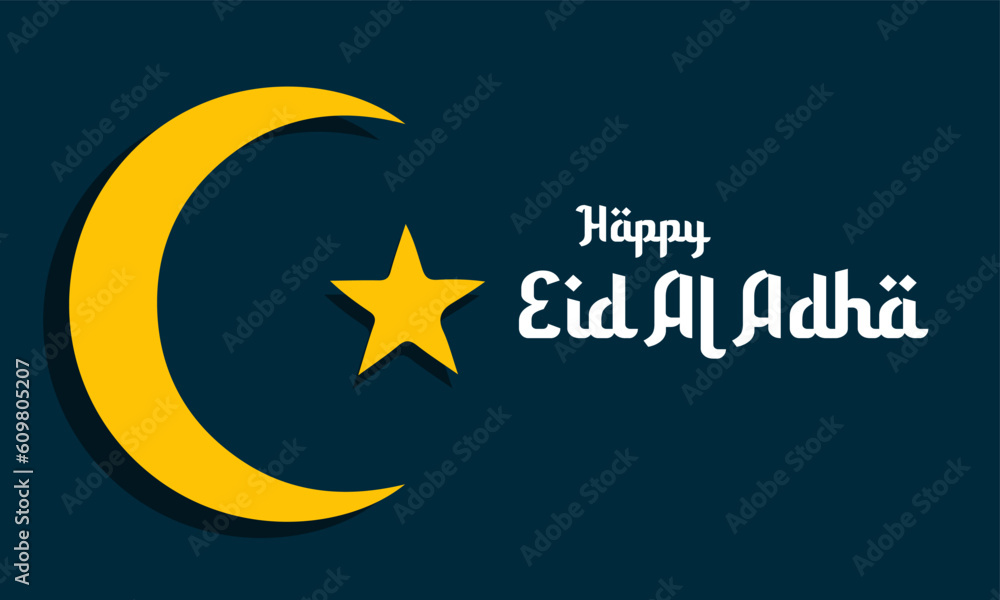 Obraz premium Happy Eid Al Adha Horizontal Banner