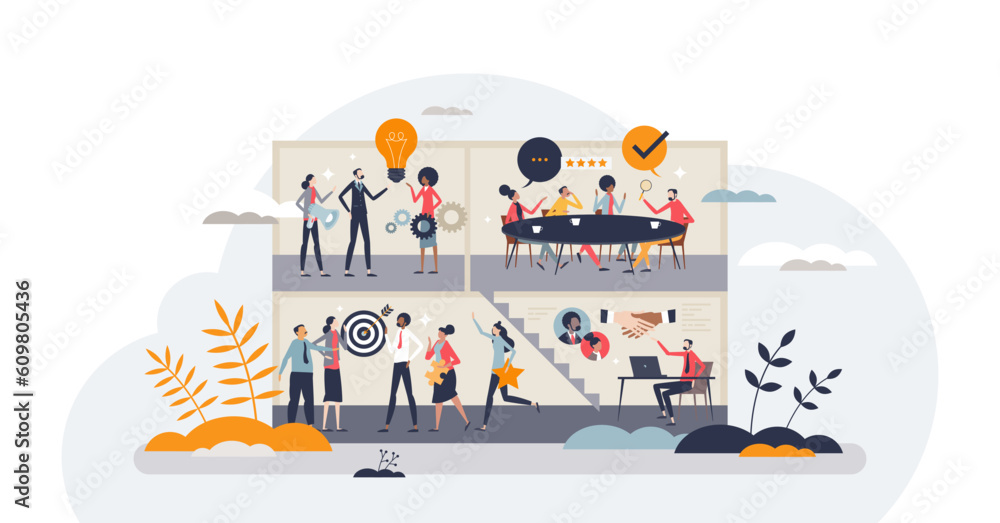 Business operations and professional company work process tiny person concept, transparent background. Task management with effective and productive teamwork illustration. Business operations and professional company work process tiny person concept, transparent background. Task management with effective and productive teamwork illustration.