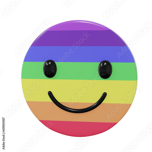 Smiley Face. Pride 3D Icon.