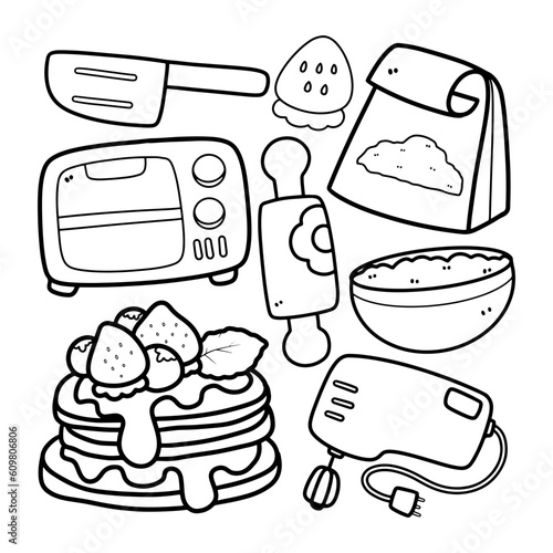 baking outline cartoon collection