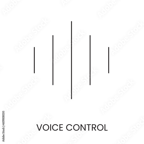 Vector line icon of a voice control device.