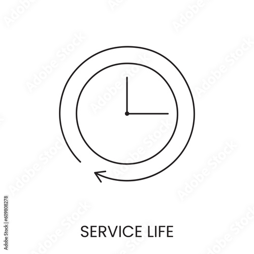 Vector line icon representing service life