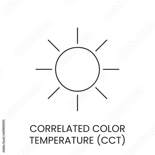 Vector line icon representing color temperature
