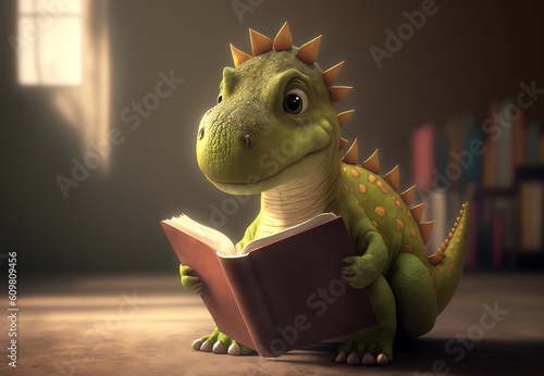 Reading animal learning hobby small dinosaur book © Larisa