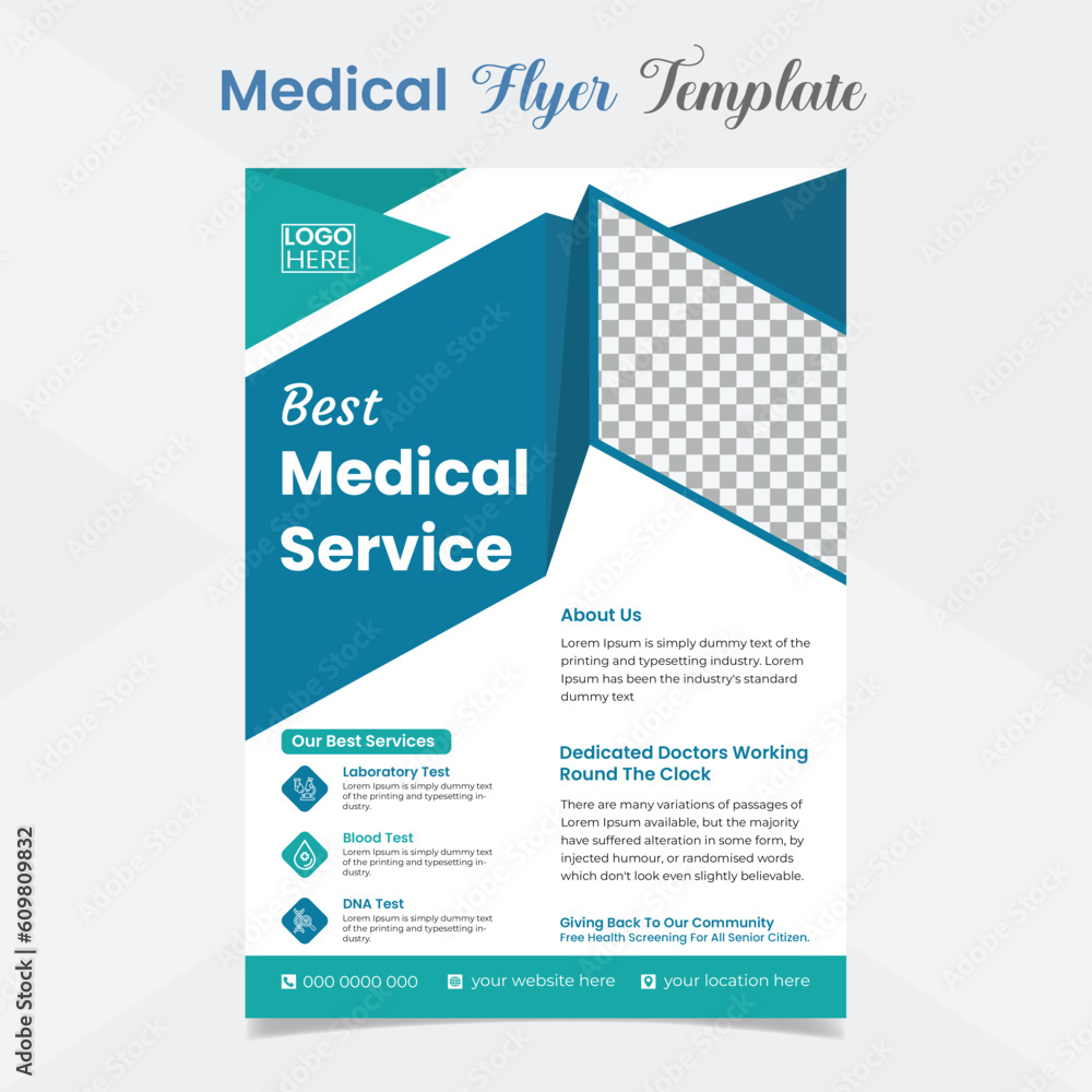 Fototapeta premium Medical healthcare flyer and poster template design