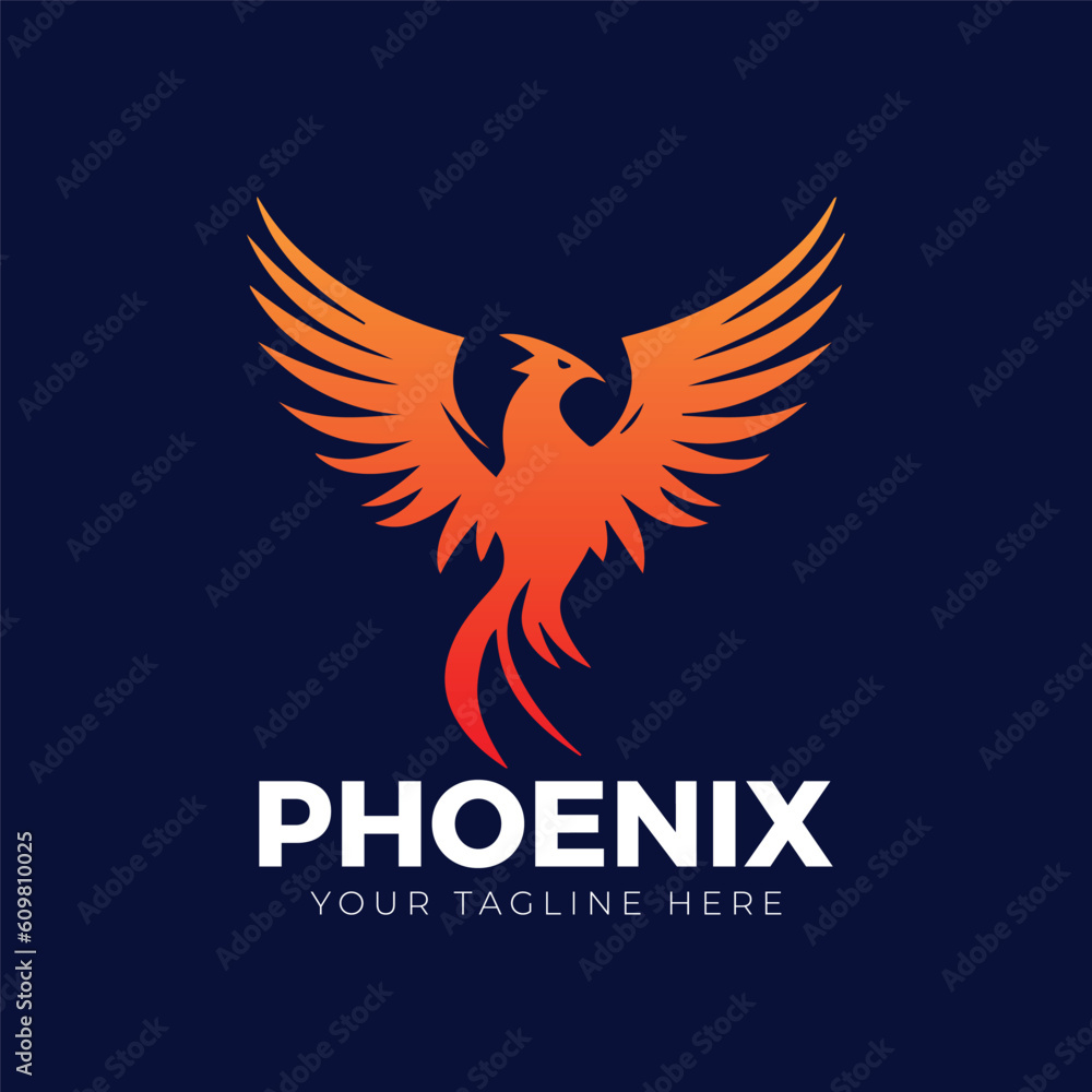 Fototapeta premium Phoenix Logo Design Minimal Phoenix Logo Design Modern Phoenix Logo Design 