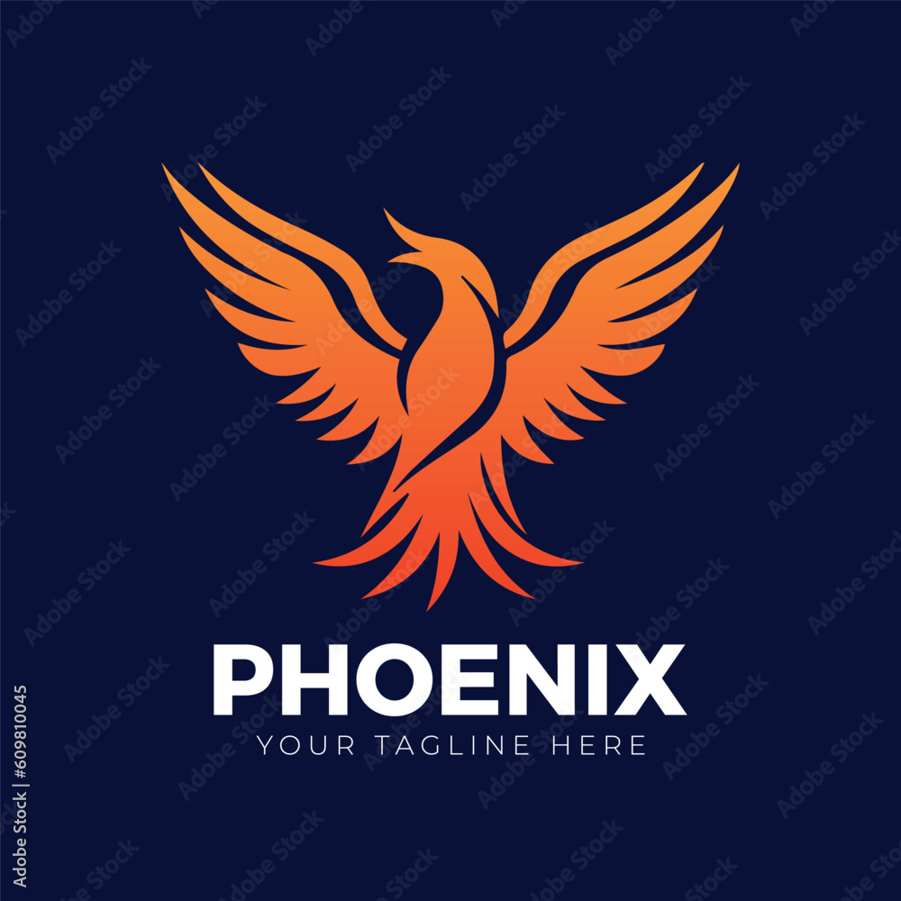 Fototapeta premium Phoenix Logo Design Minimal Phoenix Logo Design Modern Phoenix Logo Design 