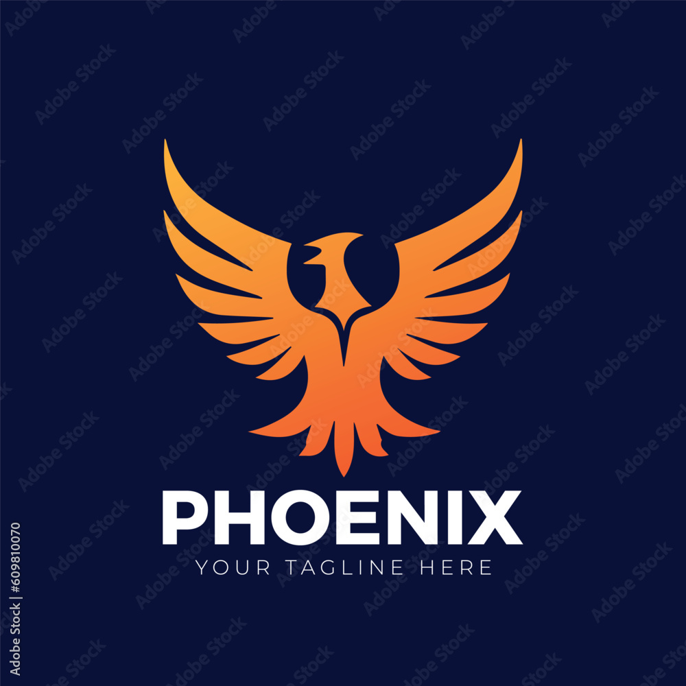 Fototapeta premium Phoenix Logo Design Minimal Phoenix Logo Design Modern Phoenix Logo Design 
