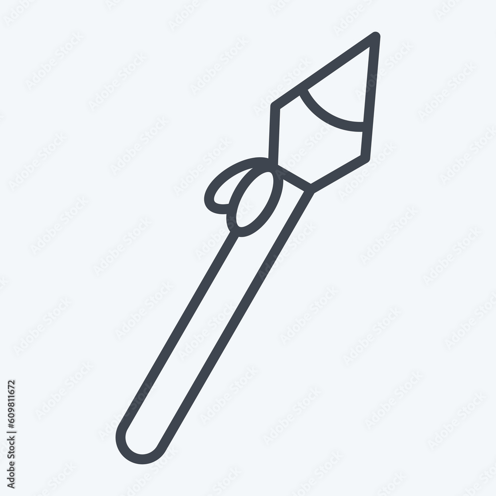 Icon Spear. related to American Indigenous symbol. line style. simple design editable Icon Spear. related to American Indigenous symbol. line style. simple design editable