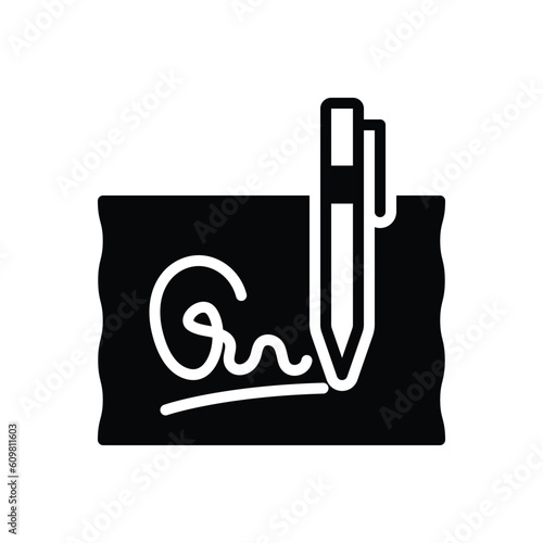 Black solid icon for signed 