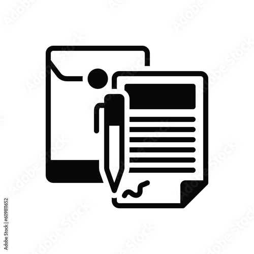 Black solid icon for contract 
