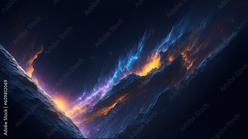 Nebula Galaxy Background. Cosmos Clouds And Beautiful Universe Night Stars. Generative AI