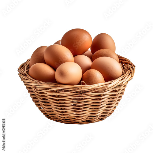 Wallpaper Mural Eggs in basket isolated on transparent background. Created with Generative AI Technology Torontodigital.ca