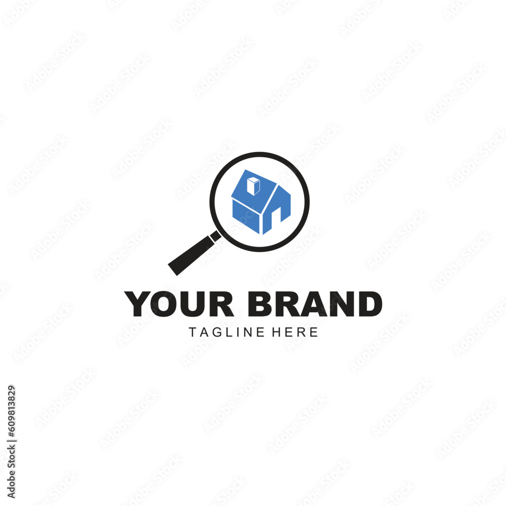 lens and house logo illustration suitable for home search service application lens and house logo illustration suitable for home search service application