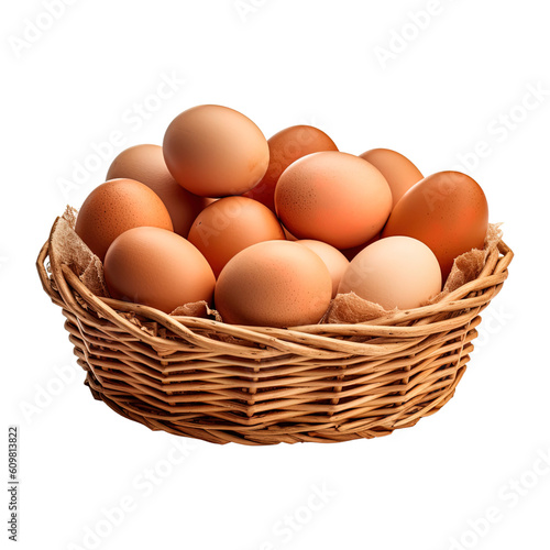 Wallpaper Mural Eggs in basket isolated on transparent background. Created with Generative AI Technology Torontodigital.ca