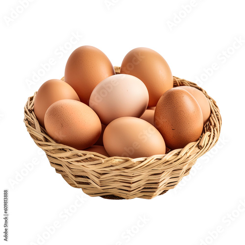 Wallpaper Mural Eggs in basket isolated on transparent background. Created with Generative AI Technology Torontodigital.ca