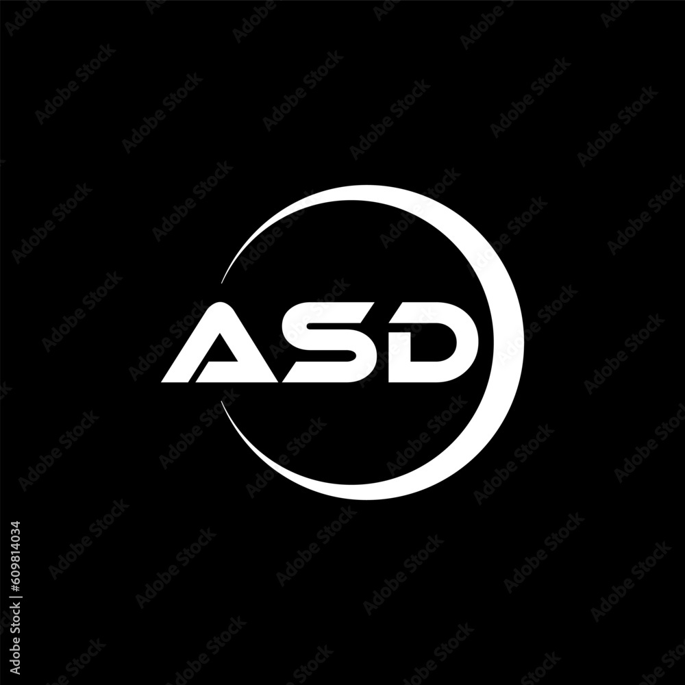 ASD letter logo design with black background in illustrator, cube logo, vector logo, modern alphabet font overlap style. calligraphy designs for logo, Poster, Invitation, etc. ASD letter logo design with black background in illustrator, cube logo, vector logo, modern alphabet font overlap style. calligraphy designs for logo, Poster, Invitation, etc.
