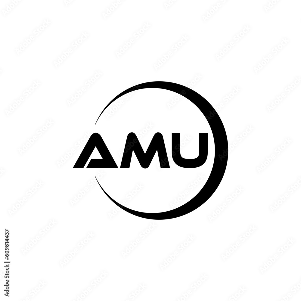 AMU letter logo design with white background in illustrator, cube logo, vector logo, modern alphabet font overlap style. calligraphy designs for logo, Poster, Invitation, etc. AMU letter logo design with white background in illustrator, cube logo, vector logo, modern alphabet font overlap style. calligraphy designs for logo, Poster, Invitation, etc.