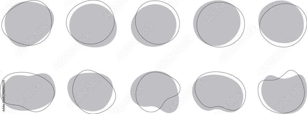 かわいい抽象的なゆるゆるフレーム Set of cute abstract shapes.Vector loose frame. かわいい抽象的なゆるゆるフレーム Set of cute abstract shapes.Vector loose frame.