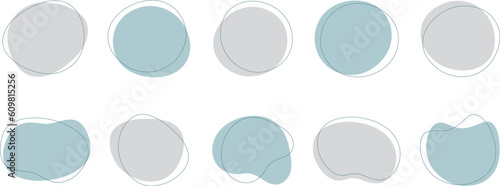 かわいい抽象的なゆるゆるフレーム　Set of cute abstract shapes.Vector loose frame.
