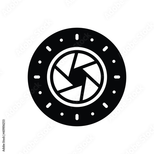 Black solid icon for lenses 