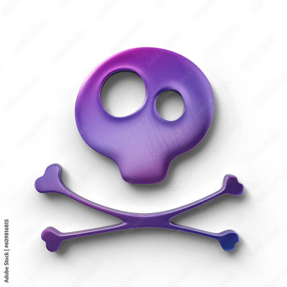 Pirate Sign with Skull and Bones. 3D Illustration. File with Clipping Path. Pirate Sign with Skull and Bones. 3D Illustration. File with Clipping Path.