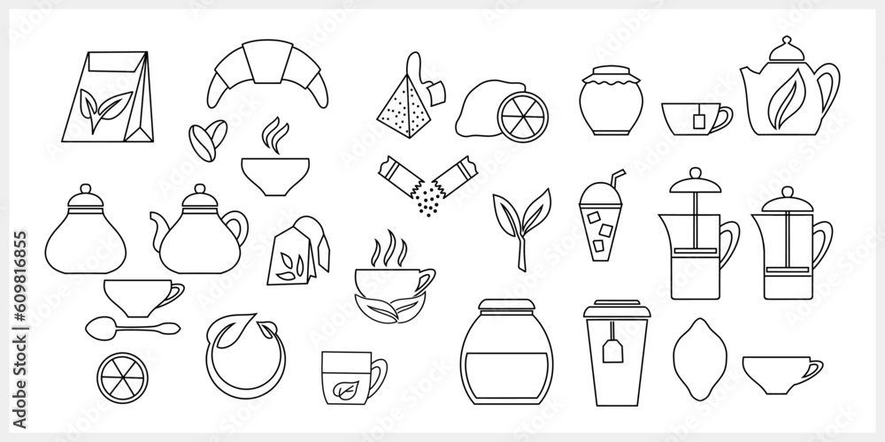 Doodle tea icon isolated Hand drawn food drink clipart Vector stock illustration EPS 10