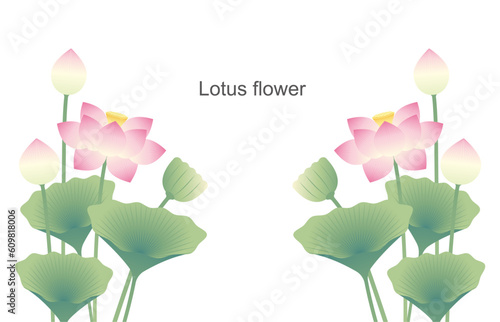 蓮の花のイラスト素材 ベクター お盆 彼岸 仏教 夏