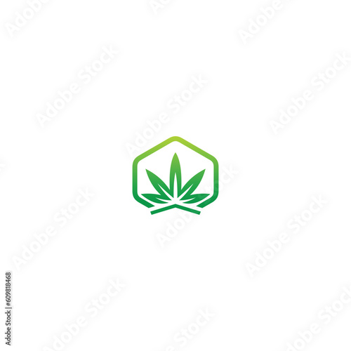 Cannabis herb medic leaf logo vector image
