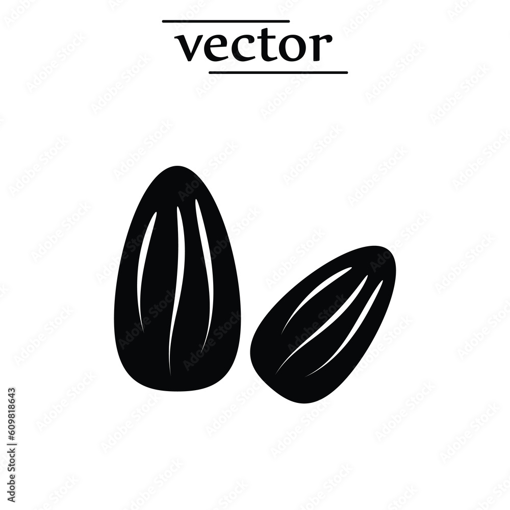 Almond icon, vector illustration on white background..eps Almond icon, vector illustration on white background..eps