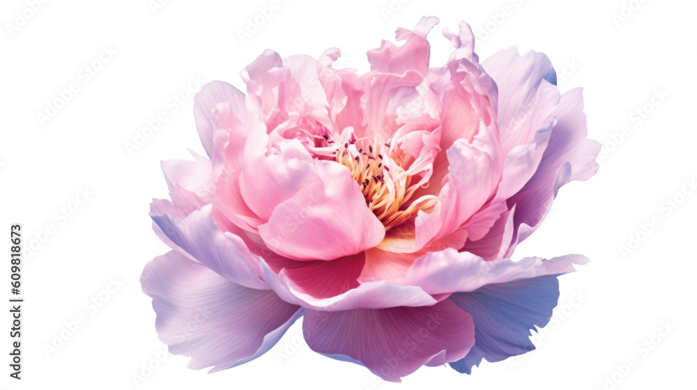majestic peony petals isolated on a transparent background for design layouts