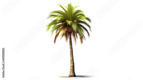 towering palm tree with swaying fronds isolated on a transparent background for design layouts