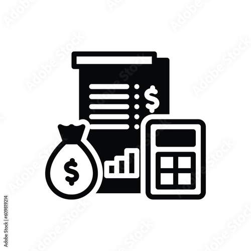Black solid icon for finances 