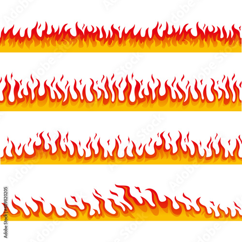 Wallpaper Mural fire flame seamless border collection Torontodigital.ca