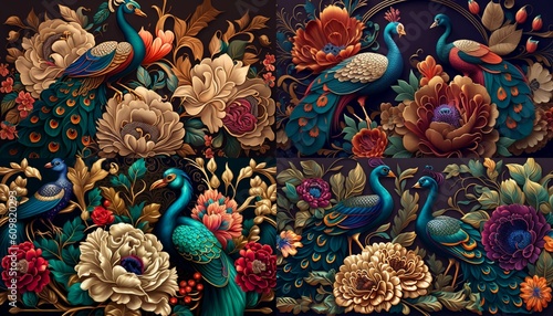 Wallpaper Mural Elegant leather base combines bright color generative Ai Torontodigital.ca