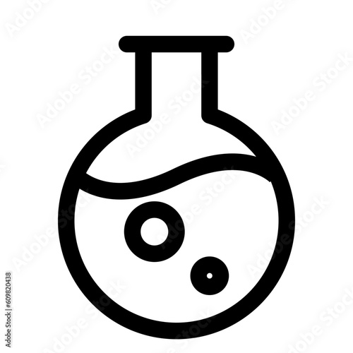 科学、フラスコを表すラインスタイルのアイコン