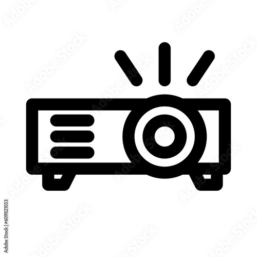 デバイス、プロジェクターを表すラインスタイルのアイコン