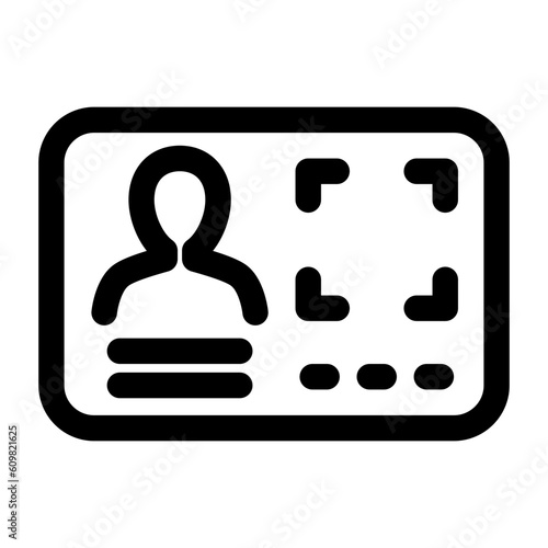 生体認証、IDを表すラインスタイルのアイコン