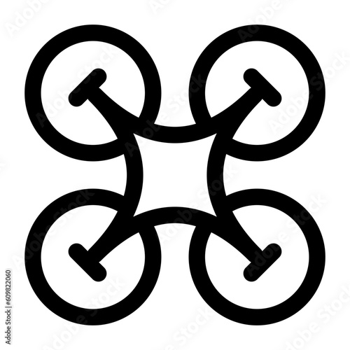 ドローン、小型機を表すラインスタイルのアイコン