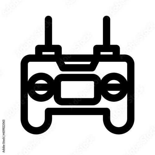 ドローン、コントローラー、無線、リモートを表すラインスタイルのアイコン