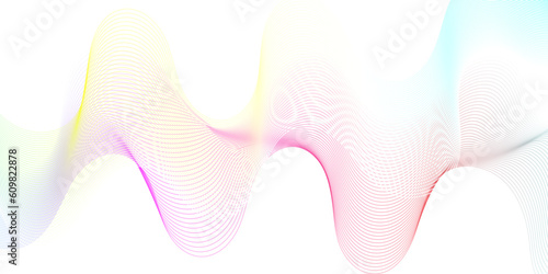 Abstract colorful yellow, pink blend wave lines and technology background. Modern colorful flowing wave lines and glowing moving lines. Futuristic technology and sound wave lines background.