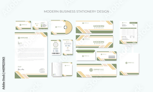 Corporate identity design template premium vector.