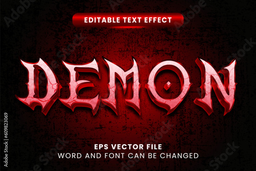 Red demon 3d editable vector text effect