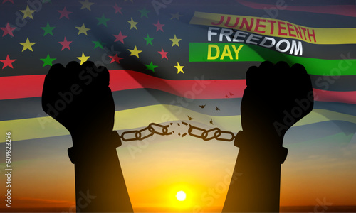 Juneteenth Fredom Day. Juneteenth is a federal holiday in the United States commemorating the emancipation of enslaved African-Americans. EPS10 vector