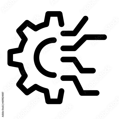 DX、機械化を表すラインスタイルのアイコン